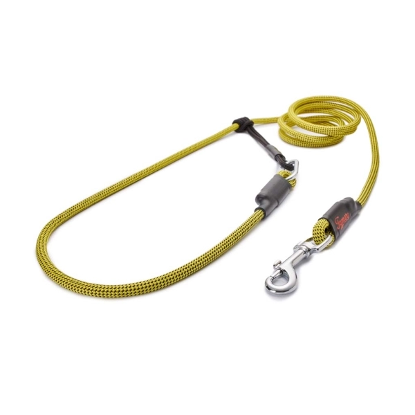 EASYLONG Hundeleine - M - 2m - gelb mit schwarzen Punkten